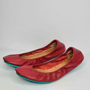 Tieks Cardinal Red Leather Classic Ballet Flats Women's Size 8 GREAT CONDITION